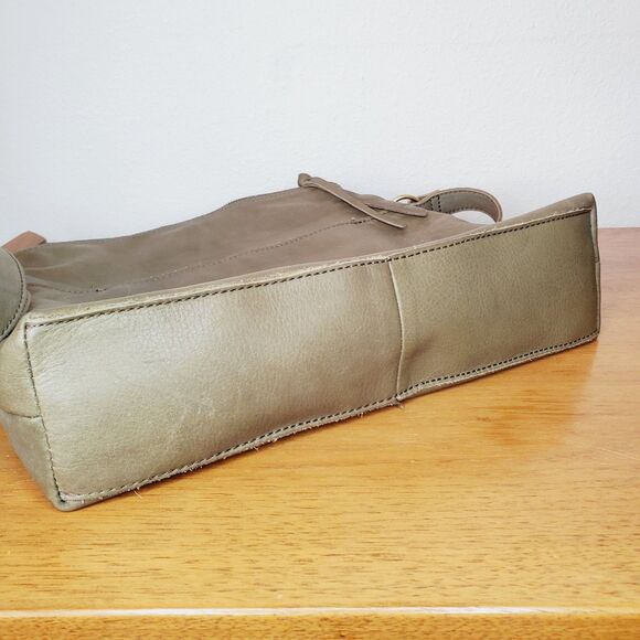 Margot Green Leather Hobo Purse Womens Slouchy Double Zip Cross body Casual Bag - Picture 6 of 12